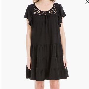 Max Sudio, crochet trim tiered dress